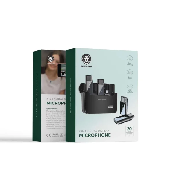 میکروفن بی سیم گرین لاین مدل 2in1 DIGITAL DISPLAY LITHTNING - Image 3