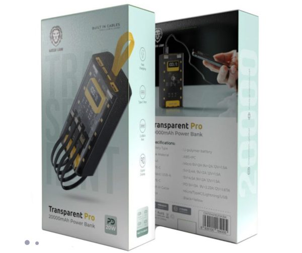 پاوربانک گرین لاین مدل Transparent Pro ظرفیت 20000 میلی آمپر توان 20 وات - Image 2