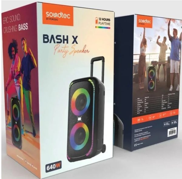 اسپیکر بلوتوثی پرودو مدل Porodo Soundtec 640W Party Speaker with Trolley PD-BASHX-BK - Image 3