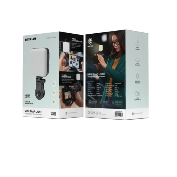 نور ثابت عکاسی و فیلم برداری شارژی گرین لاین Green Lion Mini Snap Light GFX-32