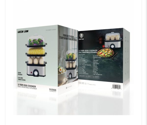 تخم مرغ پز سه طبقه گرین لاین مدل Green Lion 3-tier egg cooker - Image 5