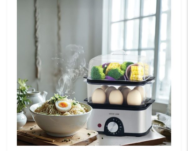 تخم مرغ پز سه طبقه گرین لاین مدل Green Lion 3-tier egg cooker