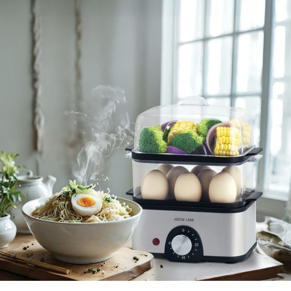 تخم مرغ پز سه طبقه گرین لاین مدل Green Lion 3-tier egg cooker