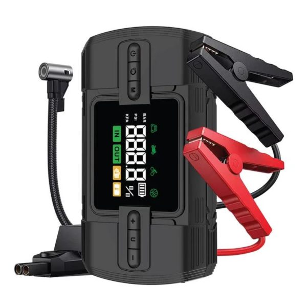 جامپ استارتر چهار کاره خودرو و پمپ باد برند گرین لاین مدل Green Lion 12V Jump Starter
