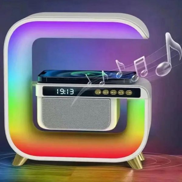 اسپیکر بلوتوثی و شارژر وایرلس مدل HM-G3 با چراغ RGB - Image 3