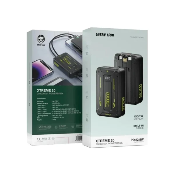 پاوربانک گرین لاین مدل Xtreme 20 ظرفیت 20000 میلی آمپر - Image 3