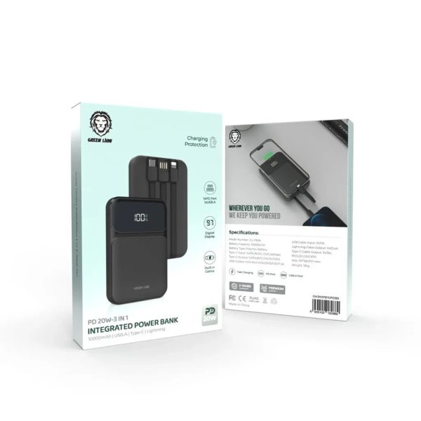 پاوربانک 20 وات گرین لاین مدل Integrated ظرفیت 10000 میلی آمپر - Image 3