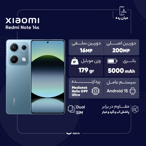 گوشی موبایل شیائومی مدل Redmi Note 14s دو سیم کارت ظرفیت 256 گیگابایت و رم 8 گیگابایت - Image 3