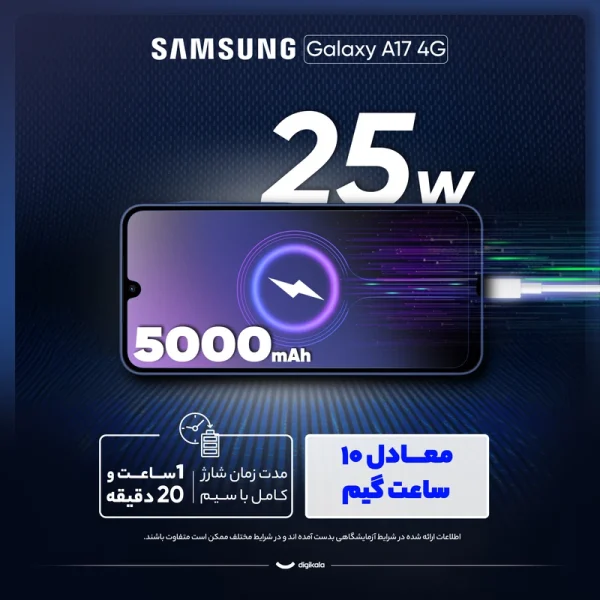 گوشی موبایل سامسونگ مدل Galaxy A17 4G دو سیم کارت ظرفیت 128 گیگابایت و رم 4 گیگابایت - ویتنام - Image 5