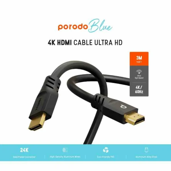 کابل HDMI پرودو مدل PB-HD4K3M طول 3 متر
