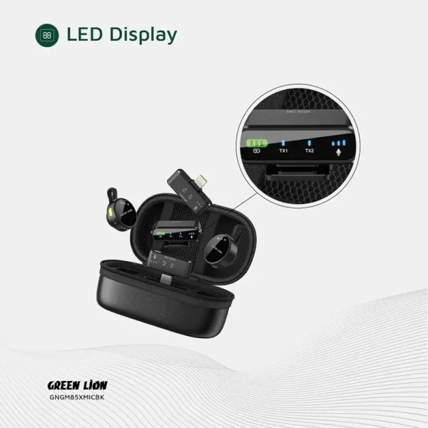 ست میکروفن بی سیم گرین لاین مدل GM-85X با درگاههای اتصال USB C Lightning Camera - Image 4